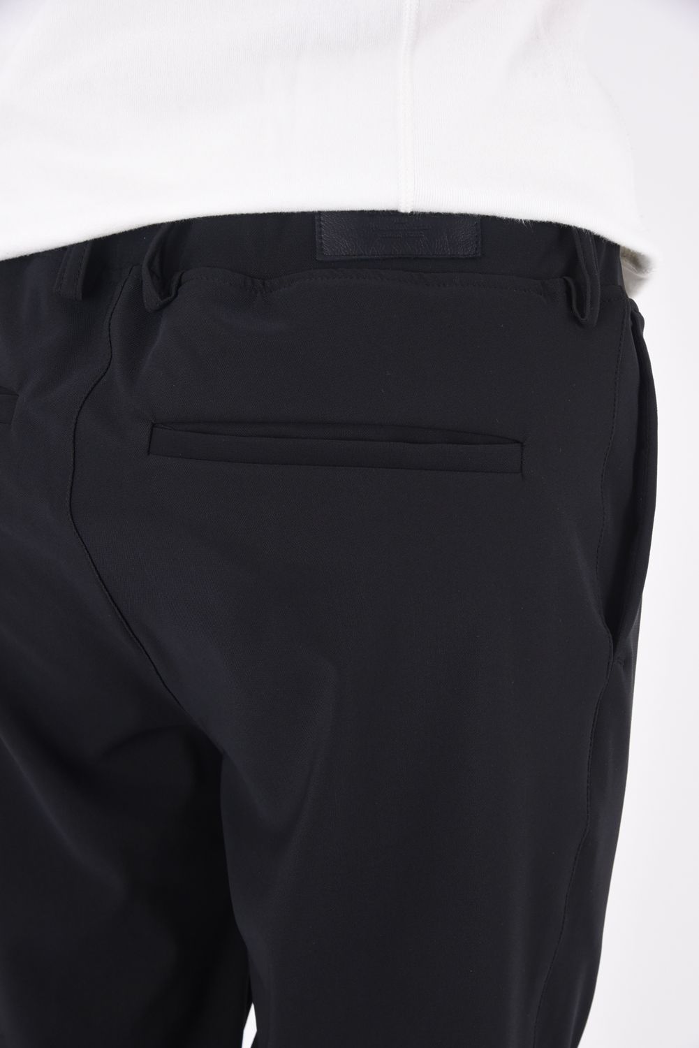 OX JERSEY SL TUCK PANTS / スラックス型イージーパンツ ブラック