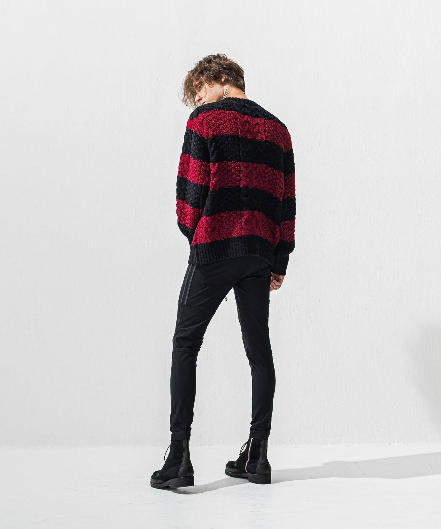 JOHNSON LINE HEAT PT / 【定番商品】 裏起毛 ハイブリットジャージー ラインパンツ (ブラック/ブラック) (10月下旬入荷予定) ※オーダー締切:9月7日(月)17時