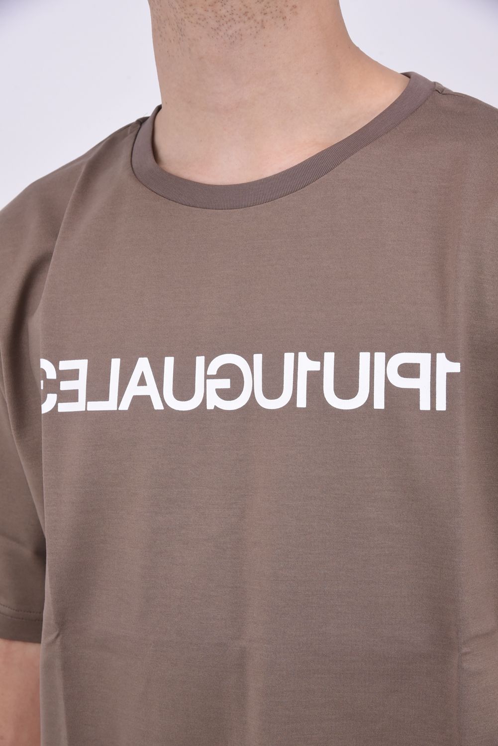113 MIRROR BIG T / 113ミラーロゴ クルーネック 半袖 Tシャツ キャメル