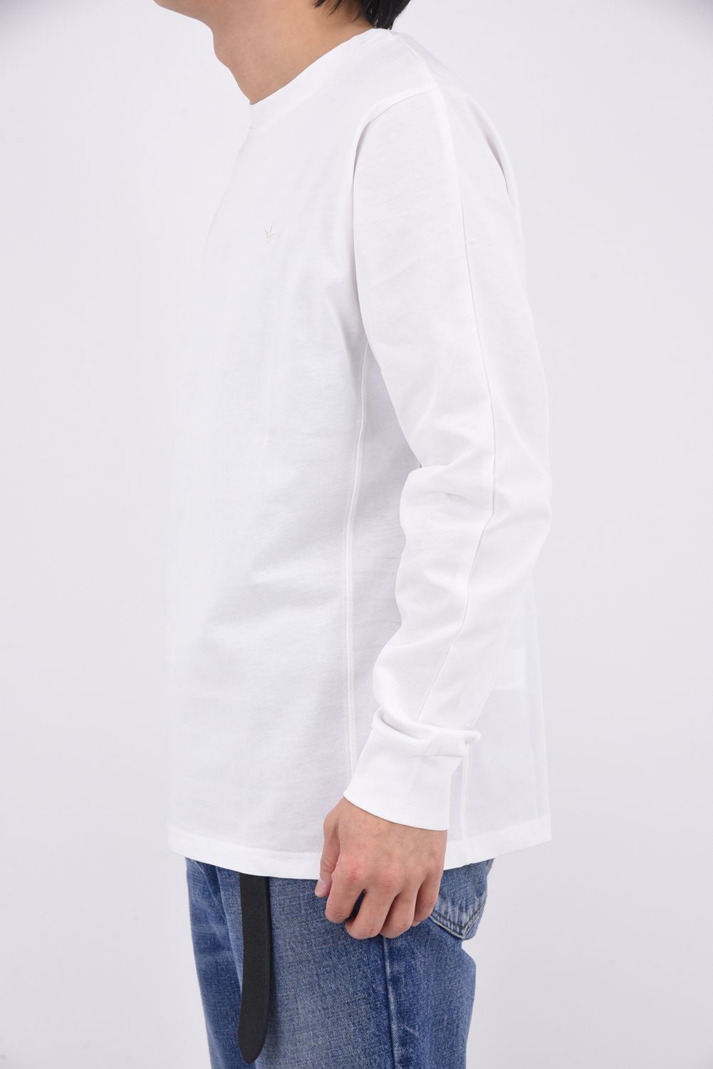 【26SS】 GRADIENT RHINESTONE LONG T-SHIRT / グラデーション ラインストーンロゴ ロングスリーブTシャツ (ホワイト)