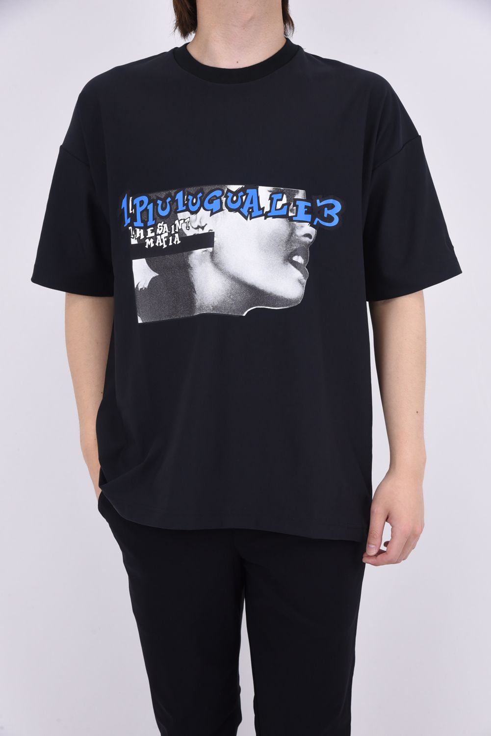 113 SPORT / THESAINT MAFIA AIR BOOST BIG CREW TEE BLACK / グラフィック プリント クルーネック Tシャツ ブラック