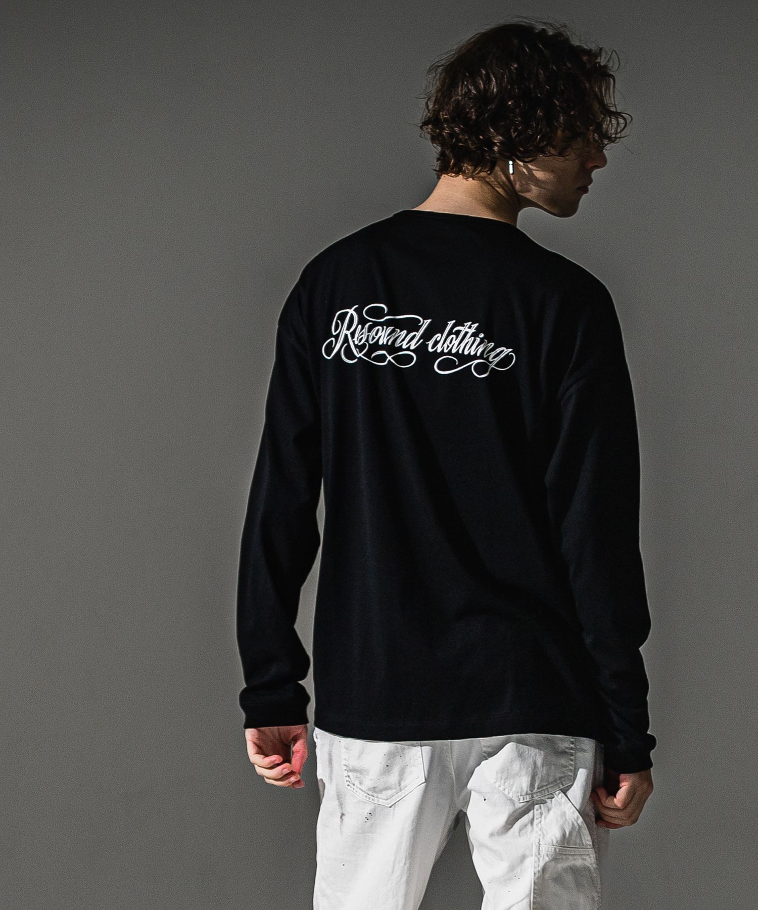 PIN ST RC over longsleave Tee / バックロゴプリント オーバーサイズ ロングスリーブTシャツ (ブラック) (7月中旬入荷予定) ※オーダー締切:5月23日(土)17時