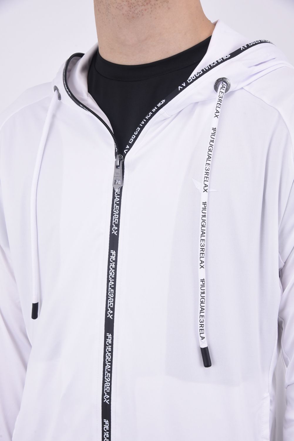 RASHGUARD SLEEVE LOGO HOODIE / ラッシュガード スリーブロゴ ジップアップフーディー ホワイト (3月~4月頃入荷予定)