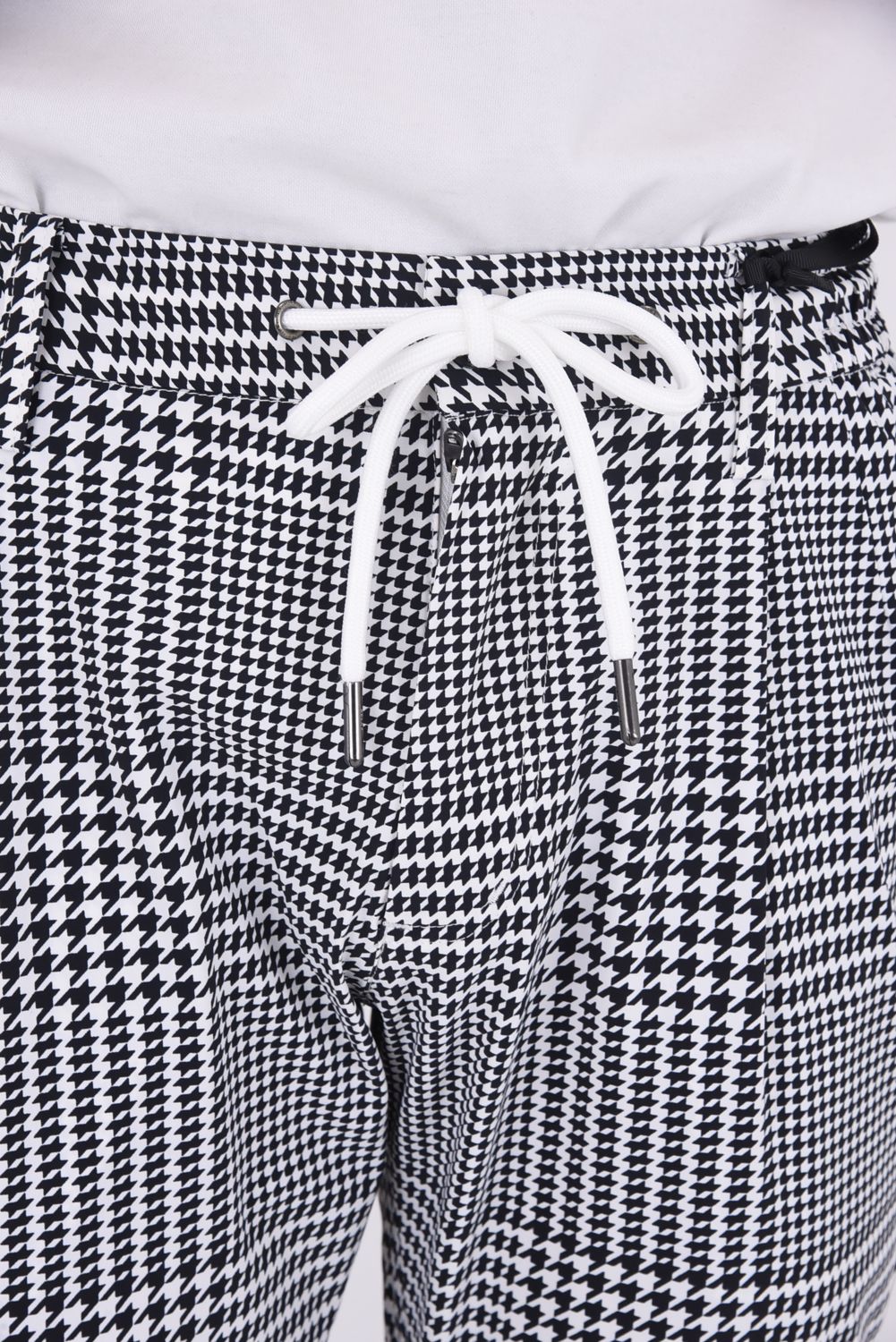 【26SS】【セットアップ】 GLEN CHECK NYLON JACKET & SLACKS / グレンチェック テーラードシングルジャケット&イージースラックス (ホワイト/ブラック)