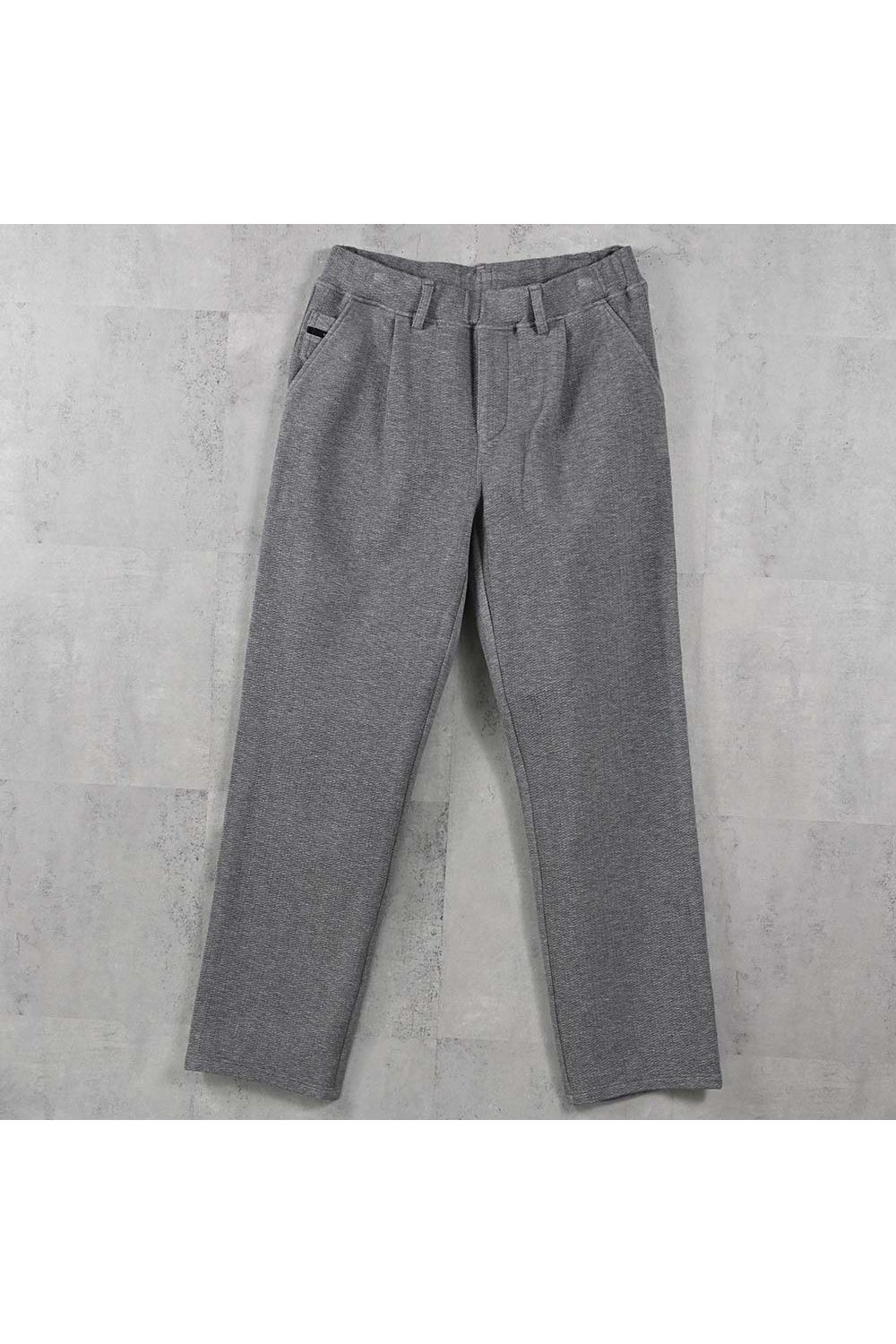SEMI WIDE TUCK PANTS / ブリスターニット セミワイド ワンタックイージーパンツ (グレー) (4月中旬入荷予定) ※オーダー締切:2月15日(日)18時
