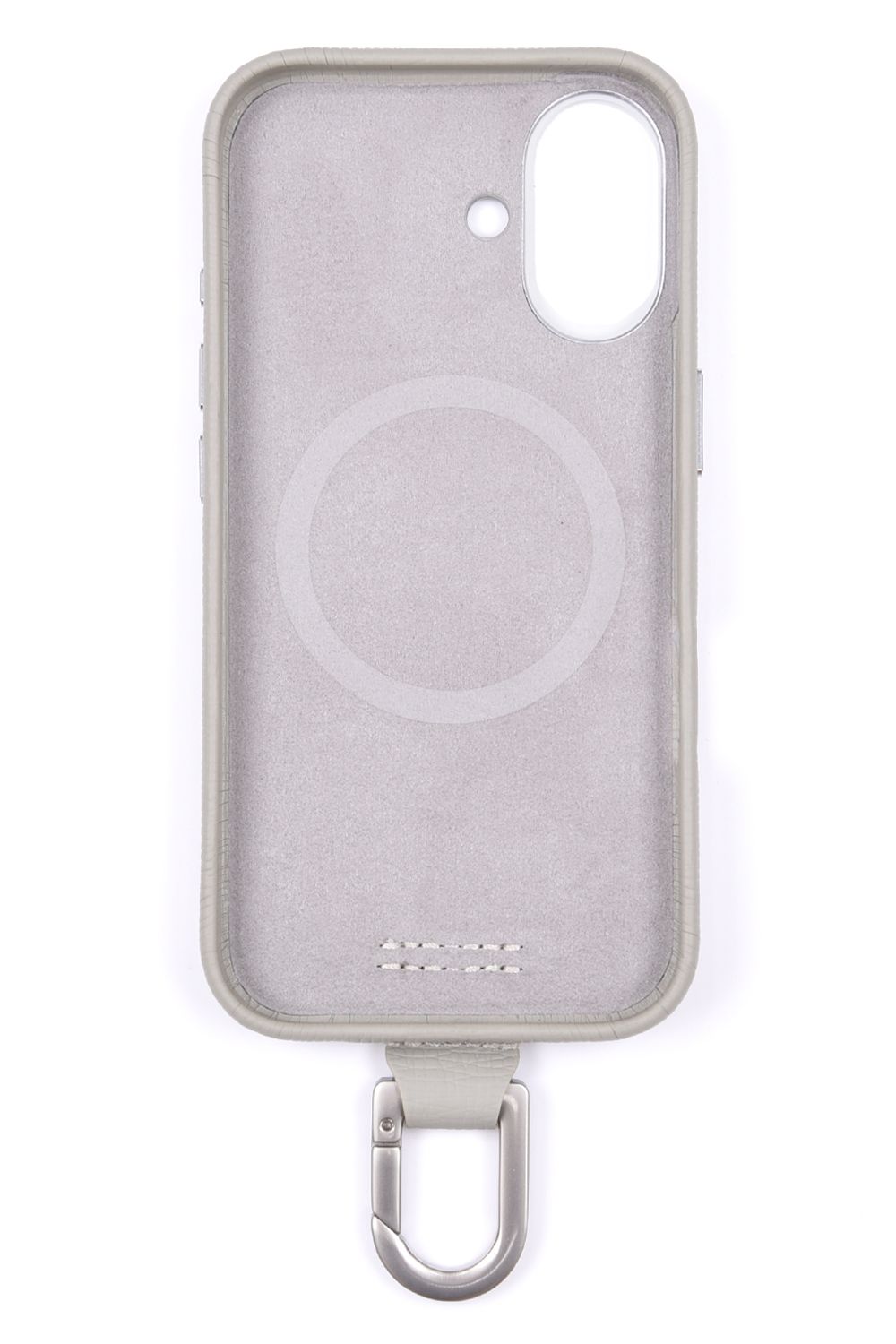 CARABINER-CASE / カラビナ付 iPhone レザーケース (ホワイトベージュ)