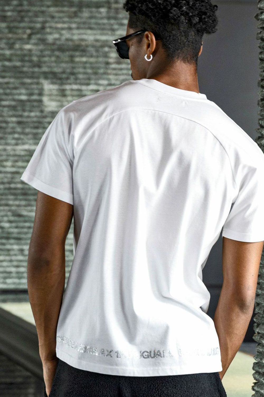 【25AW】 RHINESTONE HEM T-SHIRT / ラインストーン ヘムシルケット Tシャツ (ホワイト)