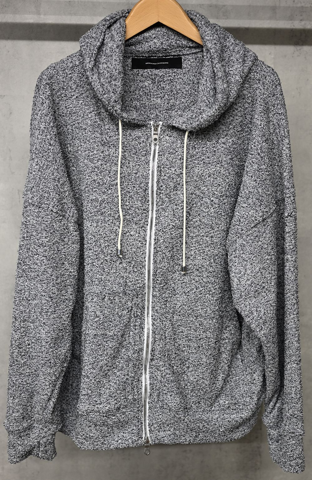 MOLE YARN PILE ZIP LOOSE HOODIE / モールパイル オーバーサイズ ジップアップパーカー グレー