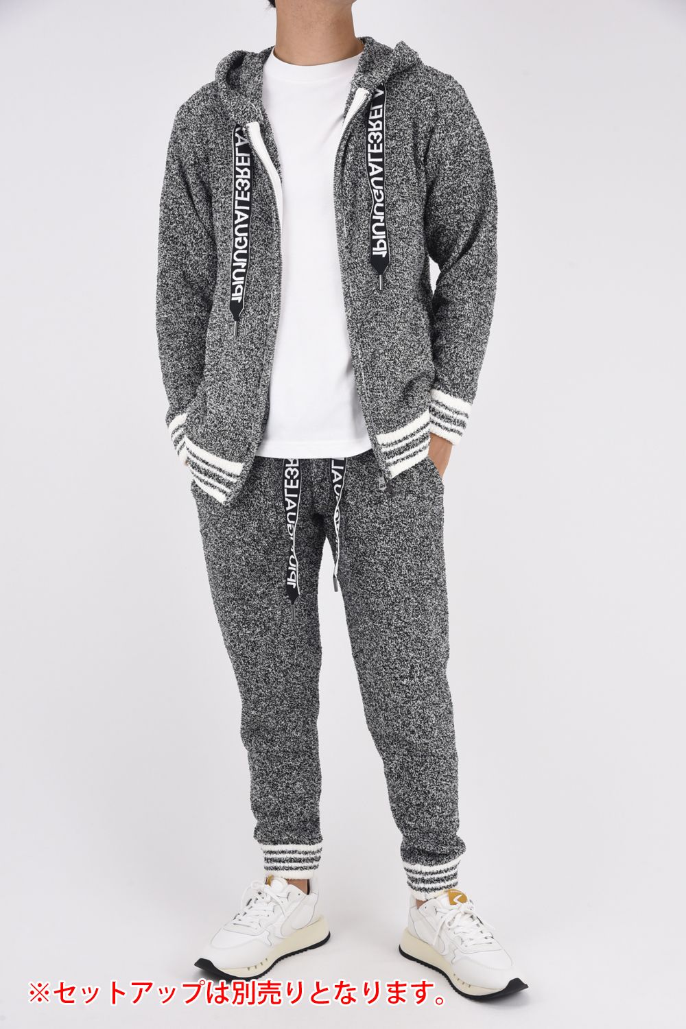 HEMLINE KNIT LONG PANTS / ヘムライン ニット ロングパンツ トップグレー