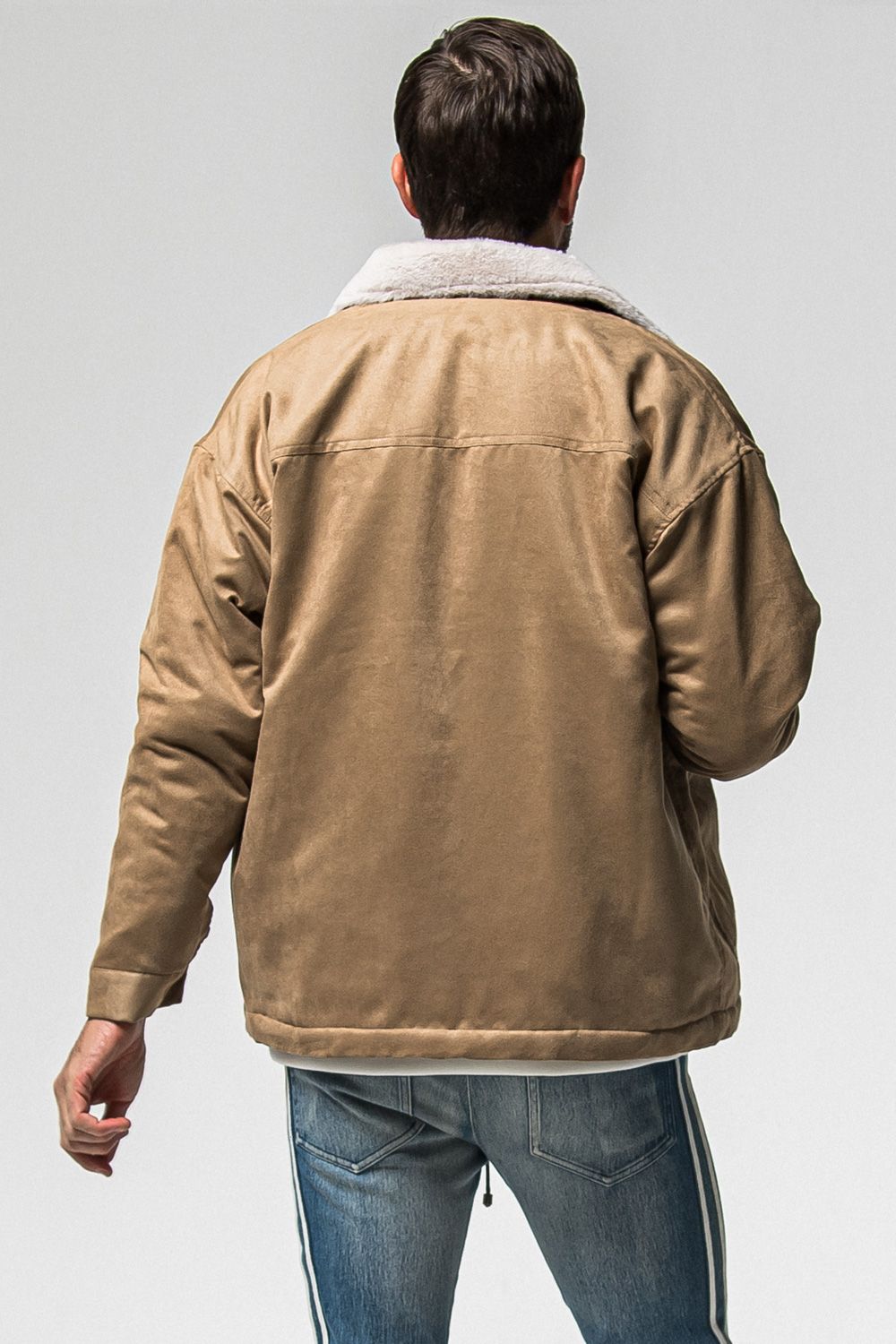 SUEDE FUR CAVER ALL /  エコ スウェード ファーカバーオールジャケット (ブラウン) (11月中旬入荷予定) ※オーダー締切：9月1日(月)18:00