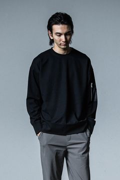 MILITARY POCKET LOOSE TRAINER / ミリタリーポケット ロングスリーブ ルーズトレーナー （ブラック）
