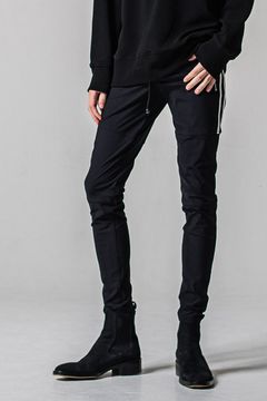 Johnson LINE NYLON PT / 【定番】 ナイロンマイクロファイバー ジョンソンラインパンツ (ブラック/ホワイト) (3月上旬入荷予定)