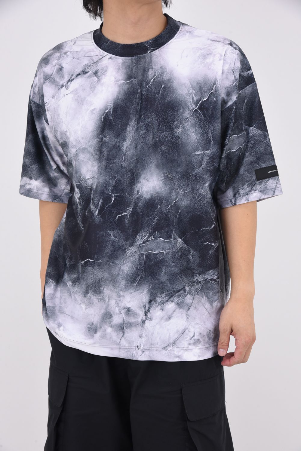 MARBLE RUSH OVER T-SHIRT / マーブル ラッシュガード 半袖Tシャツ ブラック