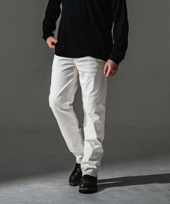 DENIM JERSEY WIDE PT / ジャージデニム セミワイド ワンタック スラックス型イージーパンツ （ホワイト）（8月中旬入荷予定）※オーダー締切:5月23日(土)17時