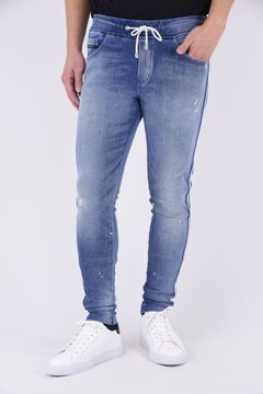 EX DENIM JERSEY BLINDLINE PT / デニムジャージー ラインパンツ (ライトインディゴ)（9月上旬入荷予定）※オーダー締切:5月23日(土)17時