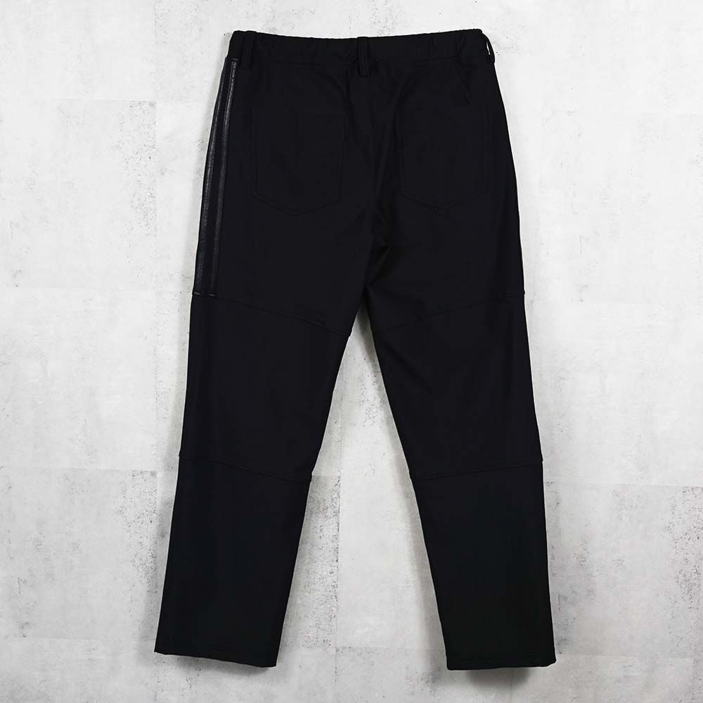 JOHNSON LINE HEATWIDE TUCK PT / 裏起毛 ハイブリットジャージー セミワイド ラインパンツ (ブラック/ブラック) (10月下旬入荷予定) ※オーダー締切:9月7日(月)17時
