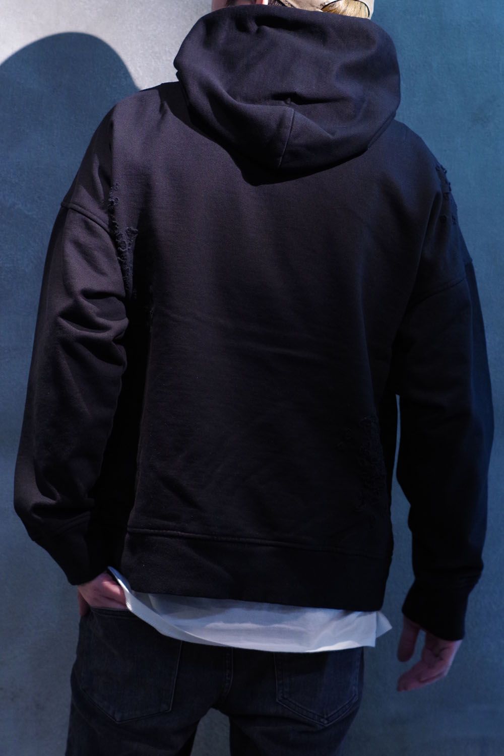 VINTEAGE LOOSE HOODIE / ルーズフィット パーカー クラッシュブラック