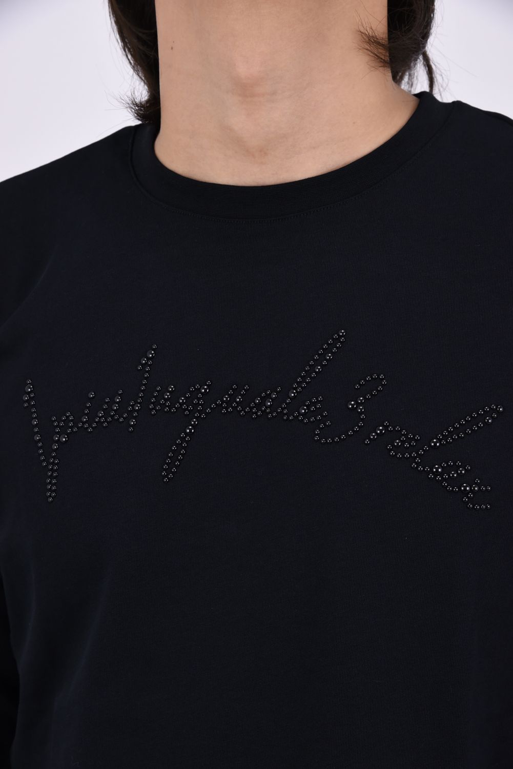 【26AW】 SCRIPT LOGO HOTFIX STUDS L/S T-SHIRT / スクリプトロゴ ホットフィックス スタッズ ロングスリーブ Tシャツ (ブラック)