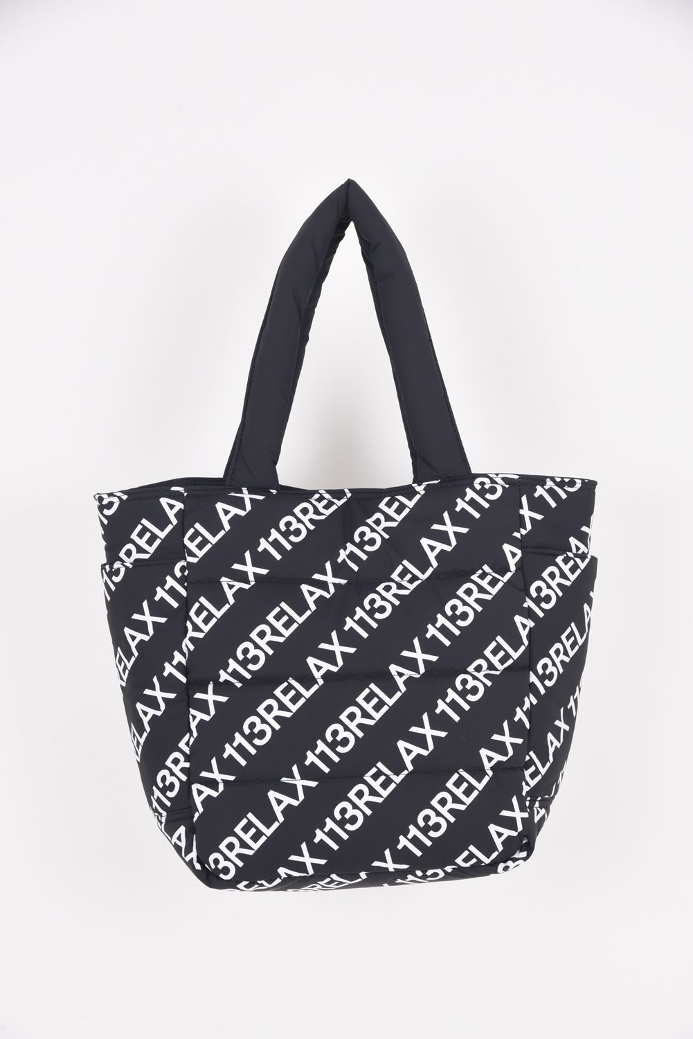 BATTING LOGO TOTE BAG / キルティング サークルロゴ トートバッグ ブラック / ホワイト