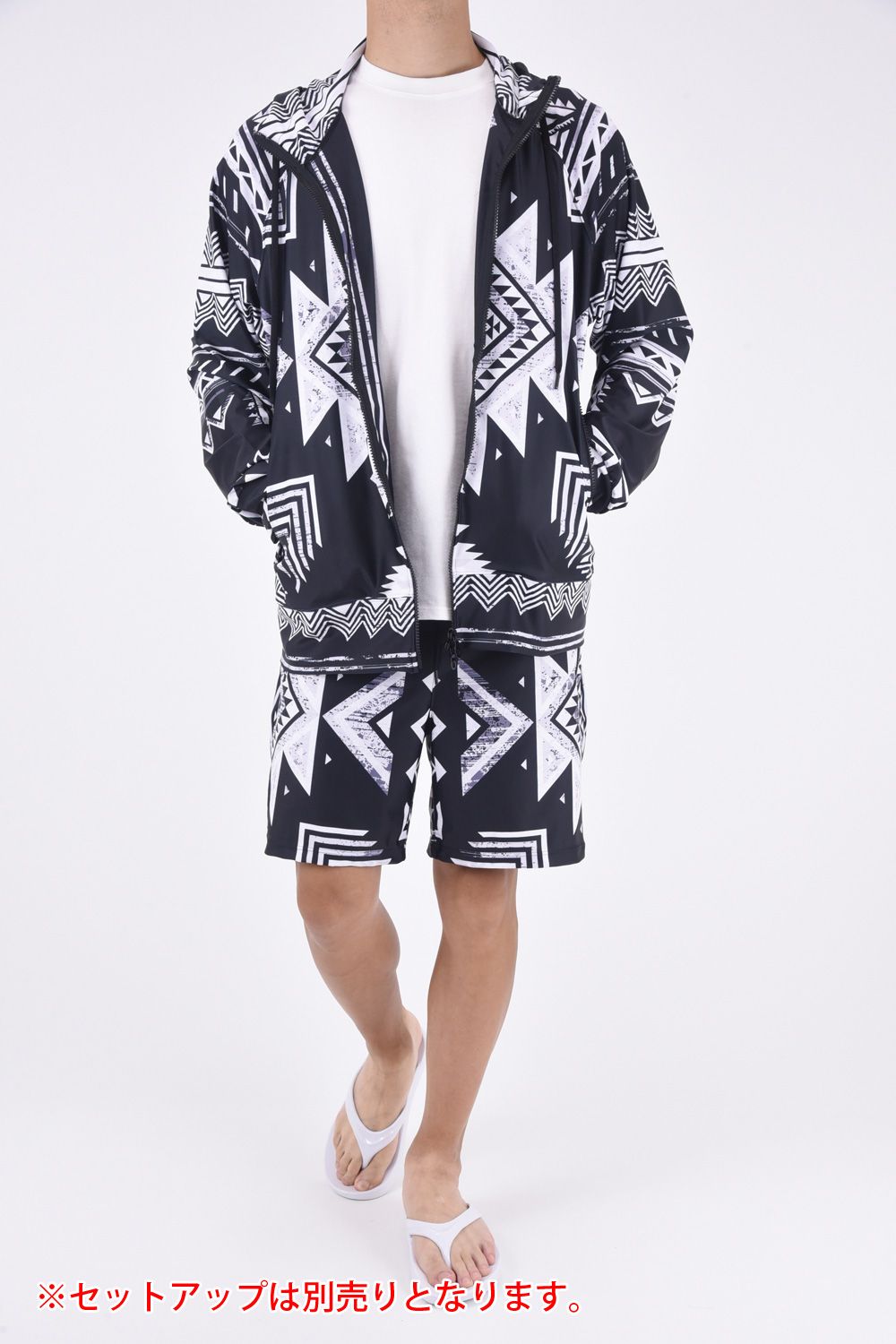 RUSH ZIP HOODIE / ラッシュガード ジップパーカー ネイティブブラック