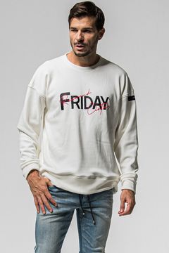 FRAIDAY OLD LOGO VELOURS FLEECE TRAINER / 裏ベロアフリース ロゴ ロングスリーブ トレーナー (ホワイト) (11月上旬入荷予定) ※オーダー締切：9月1日(月)18:00