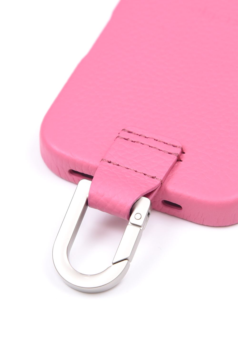 CARABINER-CASE / カラビナ付 iPhone レザーケース (ショッキングピンク)