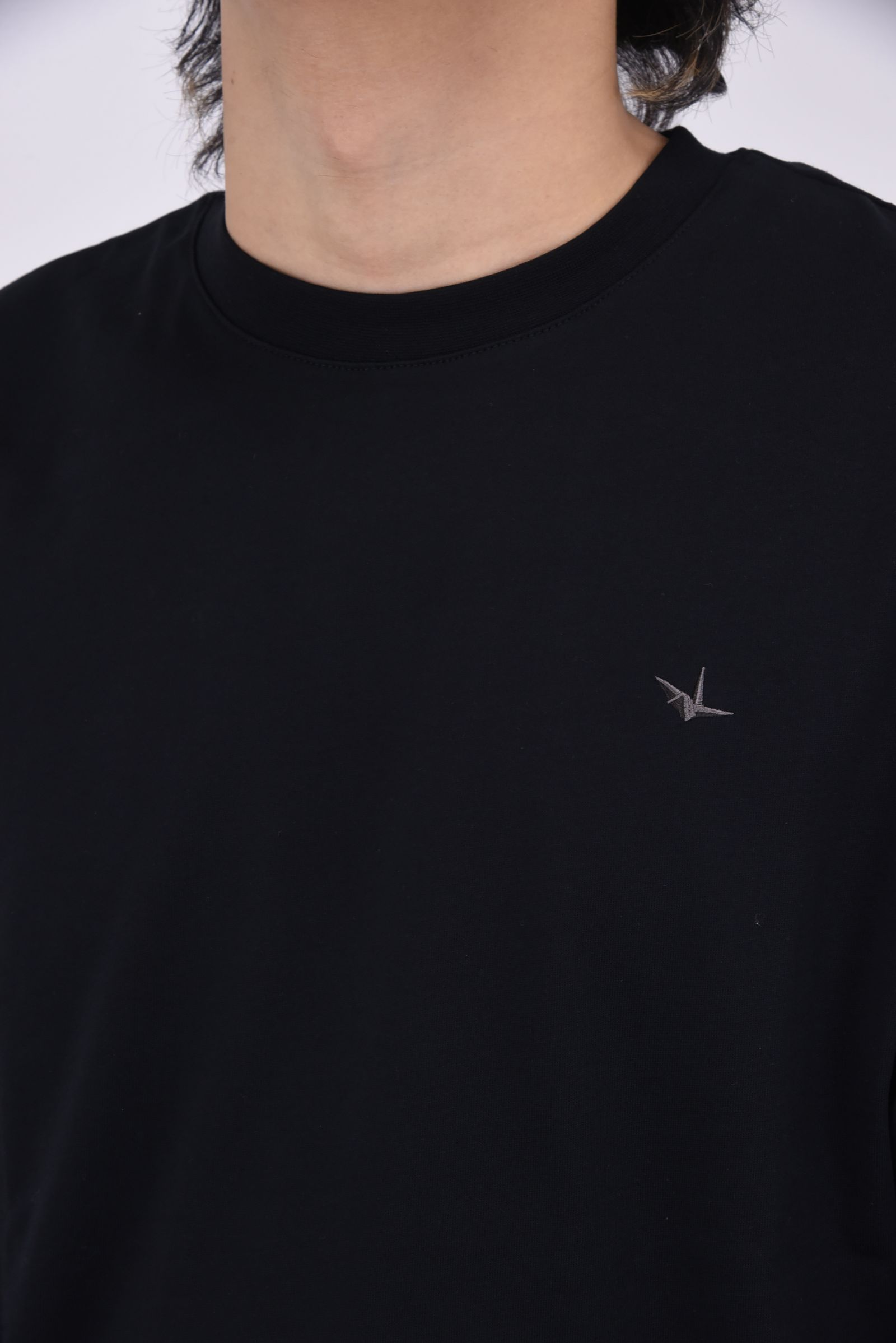 RHINESTONE LONG T-SHIRT / ラインストーン バックロゴ ロングTシャツ (ブラック)