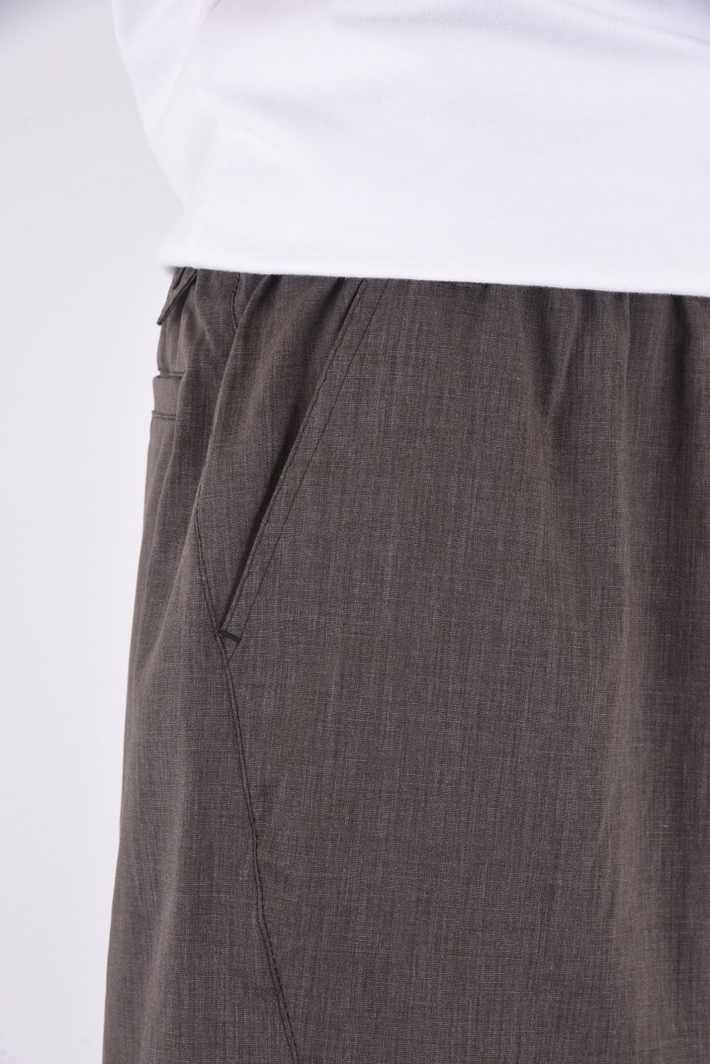 LAYERED EASY HALF PANTS / レイヤード イージー ワイドショーツ ブラウン