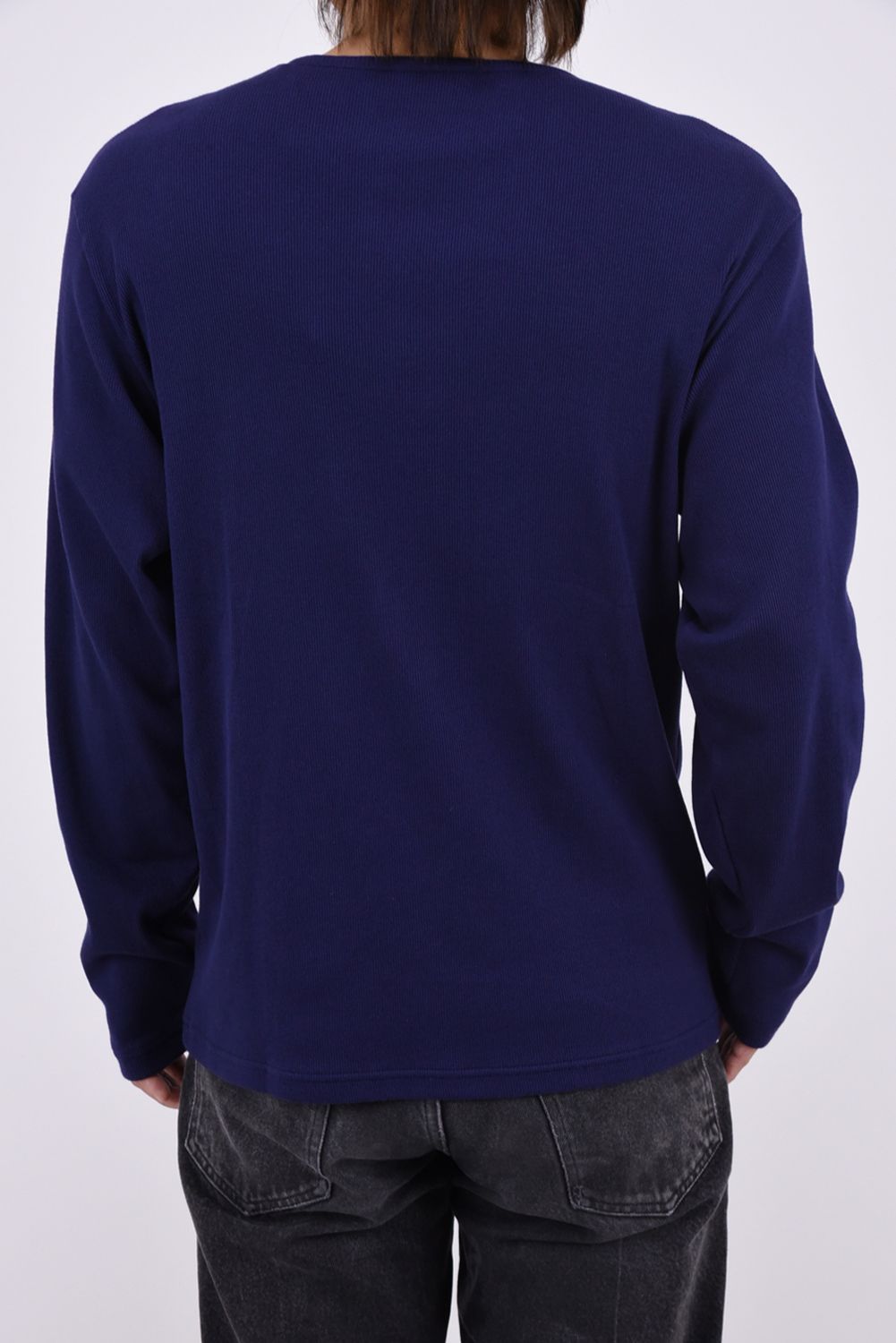 RIB HENRY LONGSLEAVE / ヘンリーネック リブニットロングスリーブTシャツ (ネイビー)