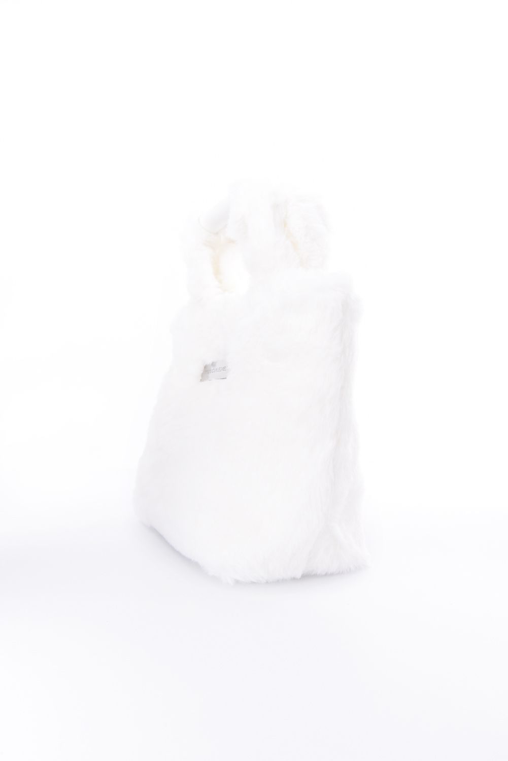 SILVER LOGO PLATE FUR MINI TOTE BAG / シルバーロゴプレートファーミニトートバッグ(ホワイト)