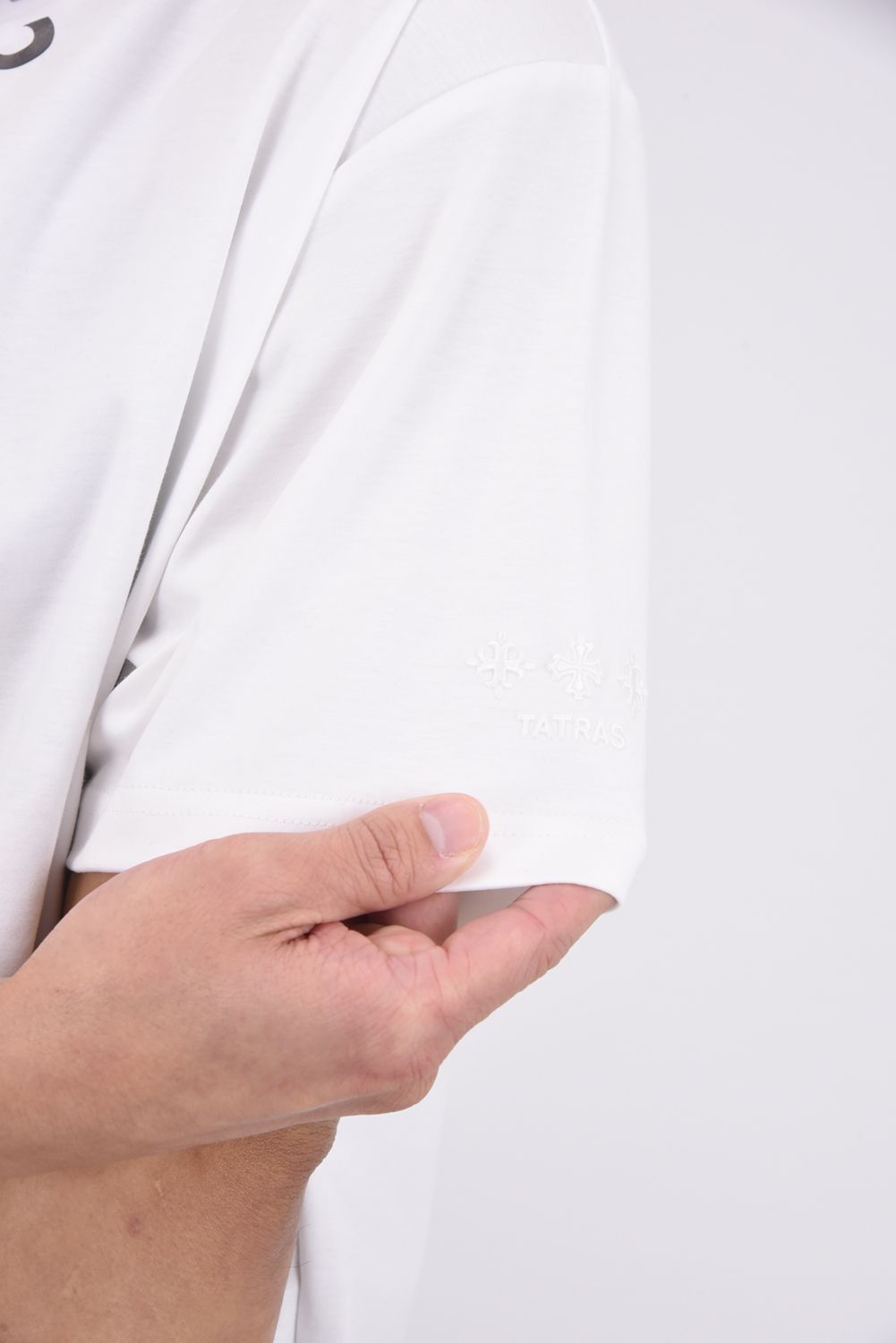 WANDO (ワンド) / ネックロゴ クルーネック Tシャツ ホワイト