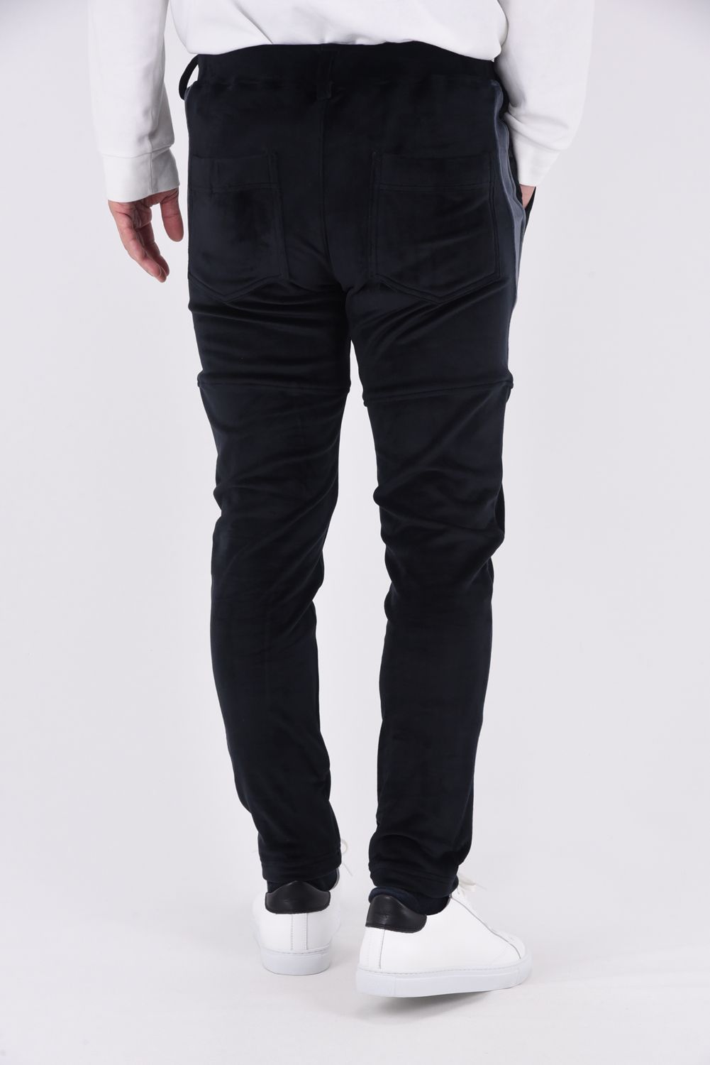 VELOURS TYLER PANTS / ベロアフリース サイドライン イージーパンツ ブラック