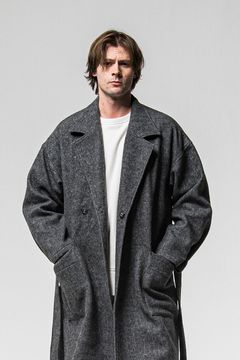 GOWN OVER COAT / ウール オーバー サイズ ガウンコート (グレー) (11月上旬入荷予定) ※オーダー締切：9月1日(月)18:00
