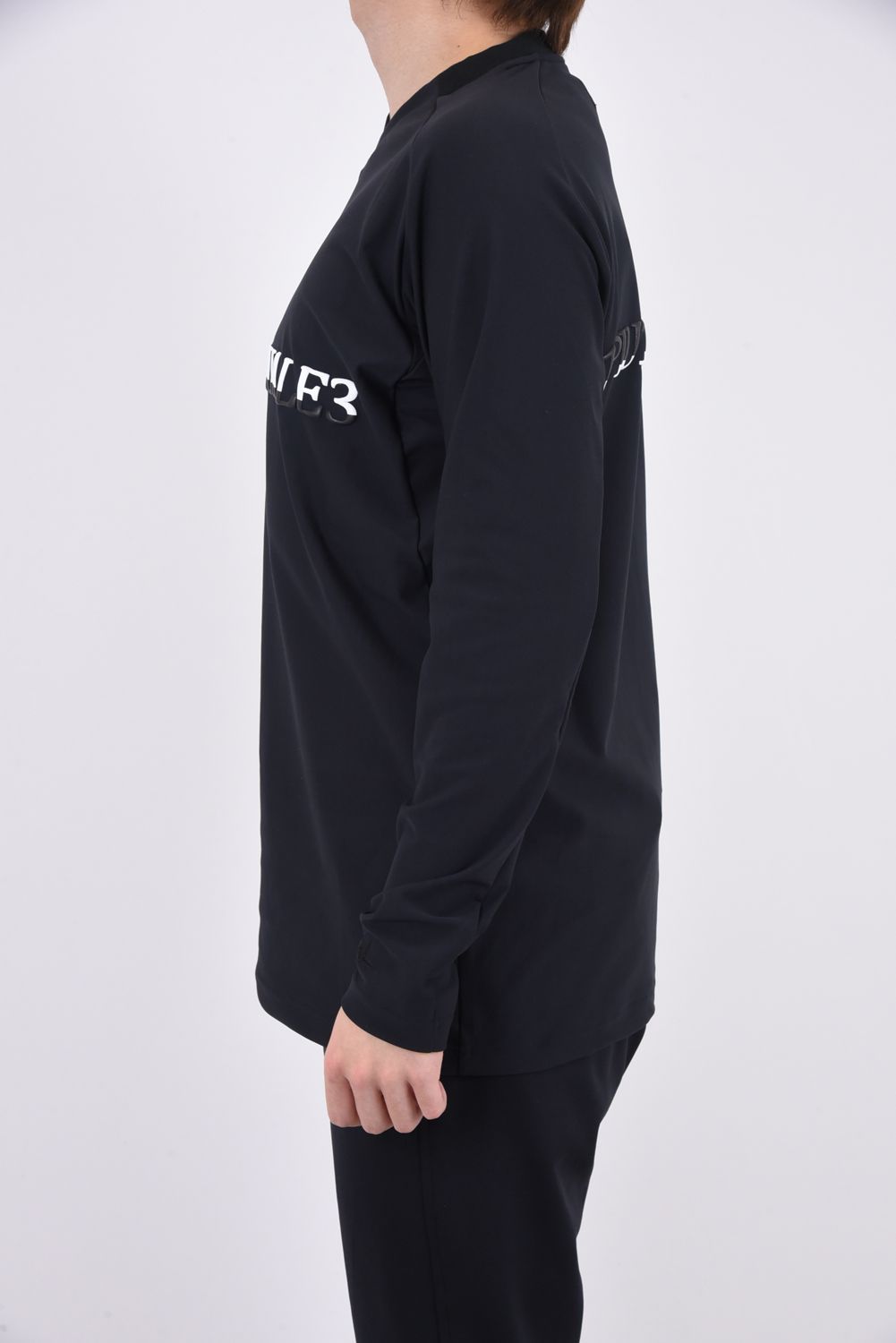 113 SPORT AIR BOOST V NECK L/S BLACK / 3Dツートンロゴ ロングスリーブ Vネック Tシャツ ブラック