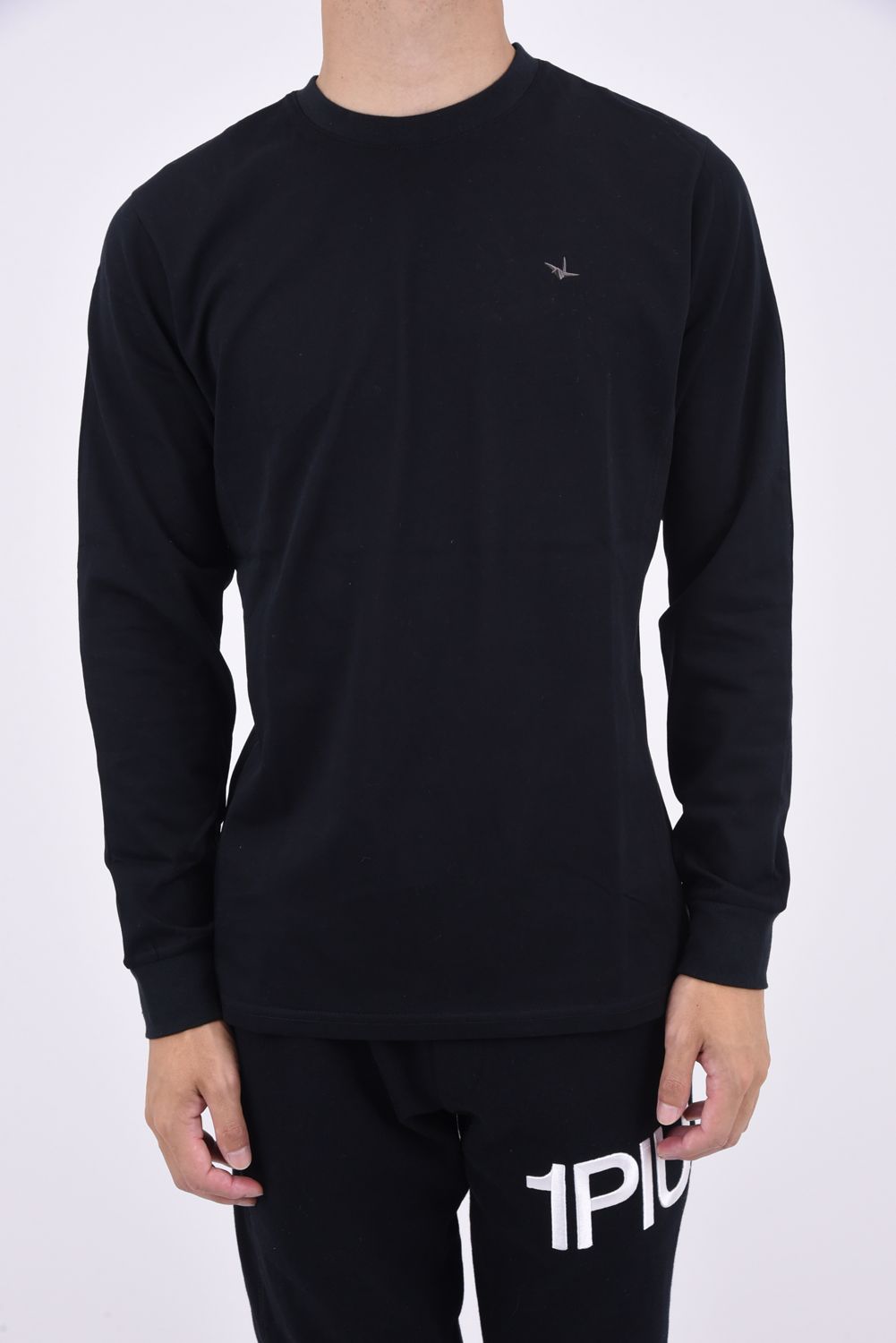 1PIU1UGUALE3 RELAX - CIRCLE LOGO RHINESTONE LONG SLEEVE T