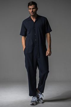 RAGE TWILL HALF ALL IN ONE / 半袖オープンカラーシャツ オールインワン (ネイビー) (3月中旬入荷予定) ※オーダー締切12/13(土)17:00