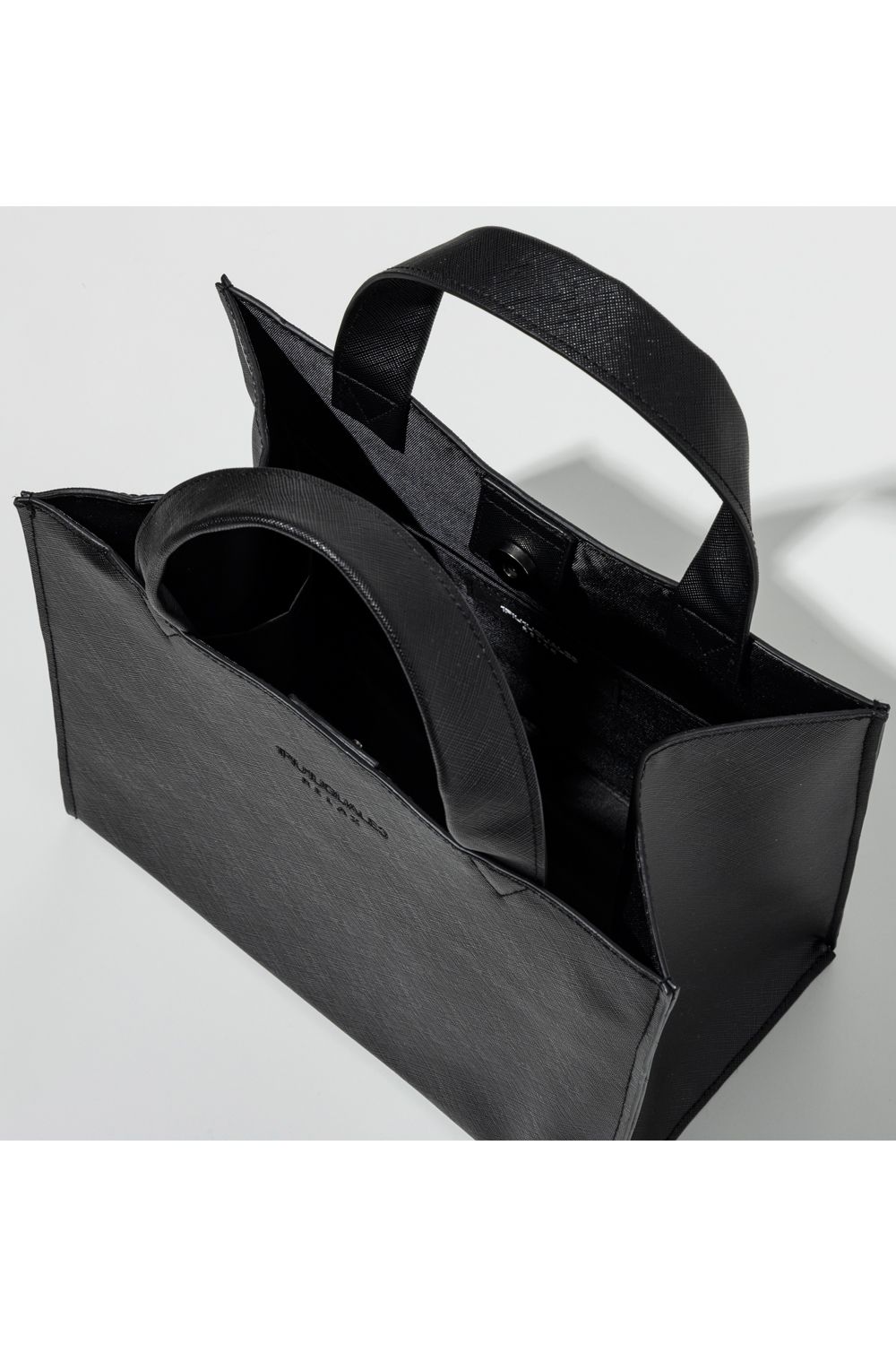 SAFFIANO LUNCH BAG / サフィアーノエコレザー ランチバッグ (ブラック) (12月中旬入荷予定)