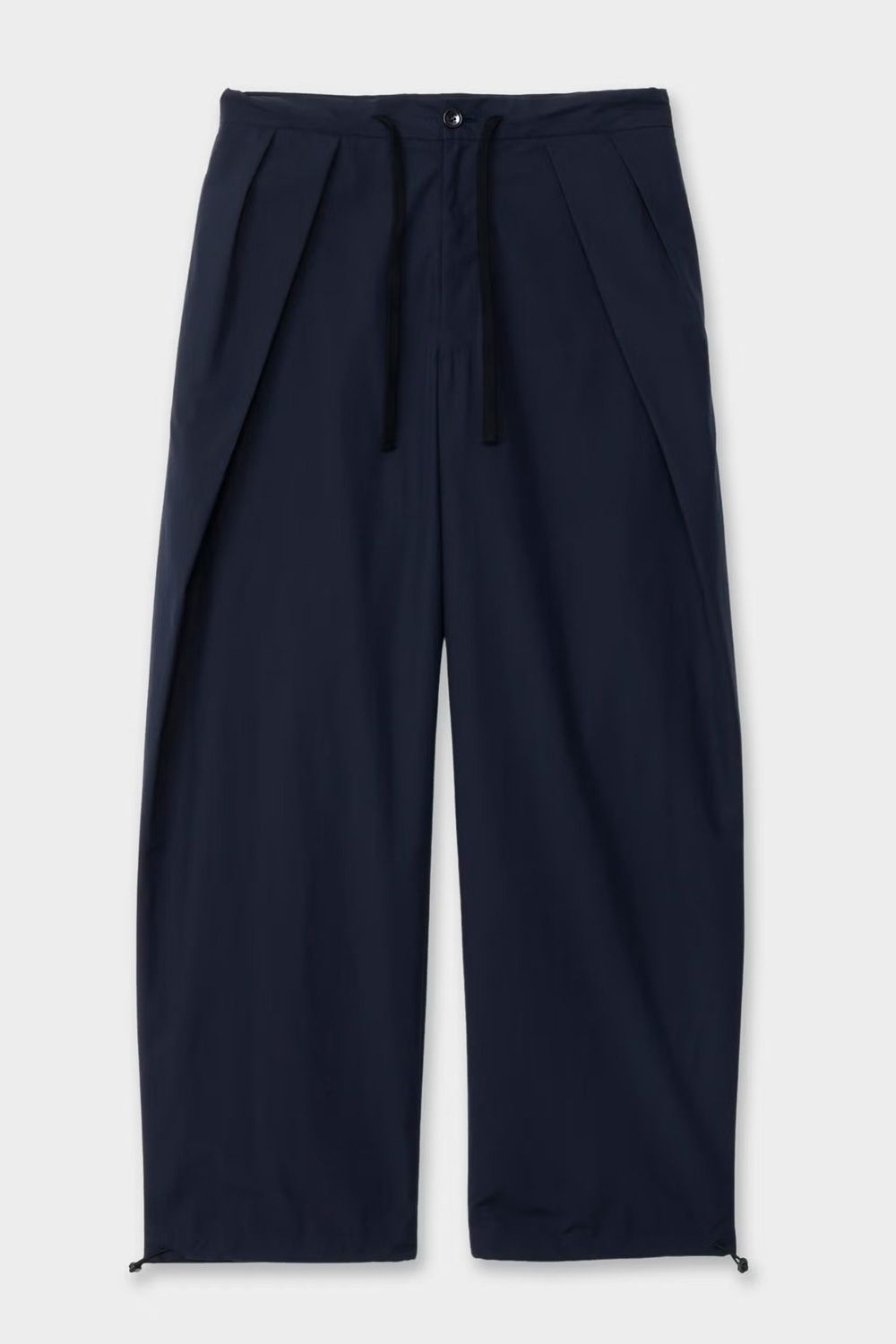 DRAWSTRING WIDE TROUSERS / ドローストリング ワイドパンツ (ネイビー）