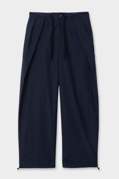 DRAWSTRING WIDE TROUSERS / ドローストリング ワイドパンツ (ネイビー）