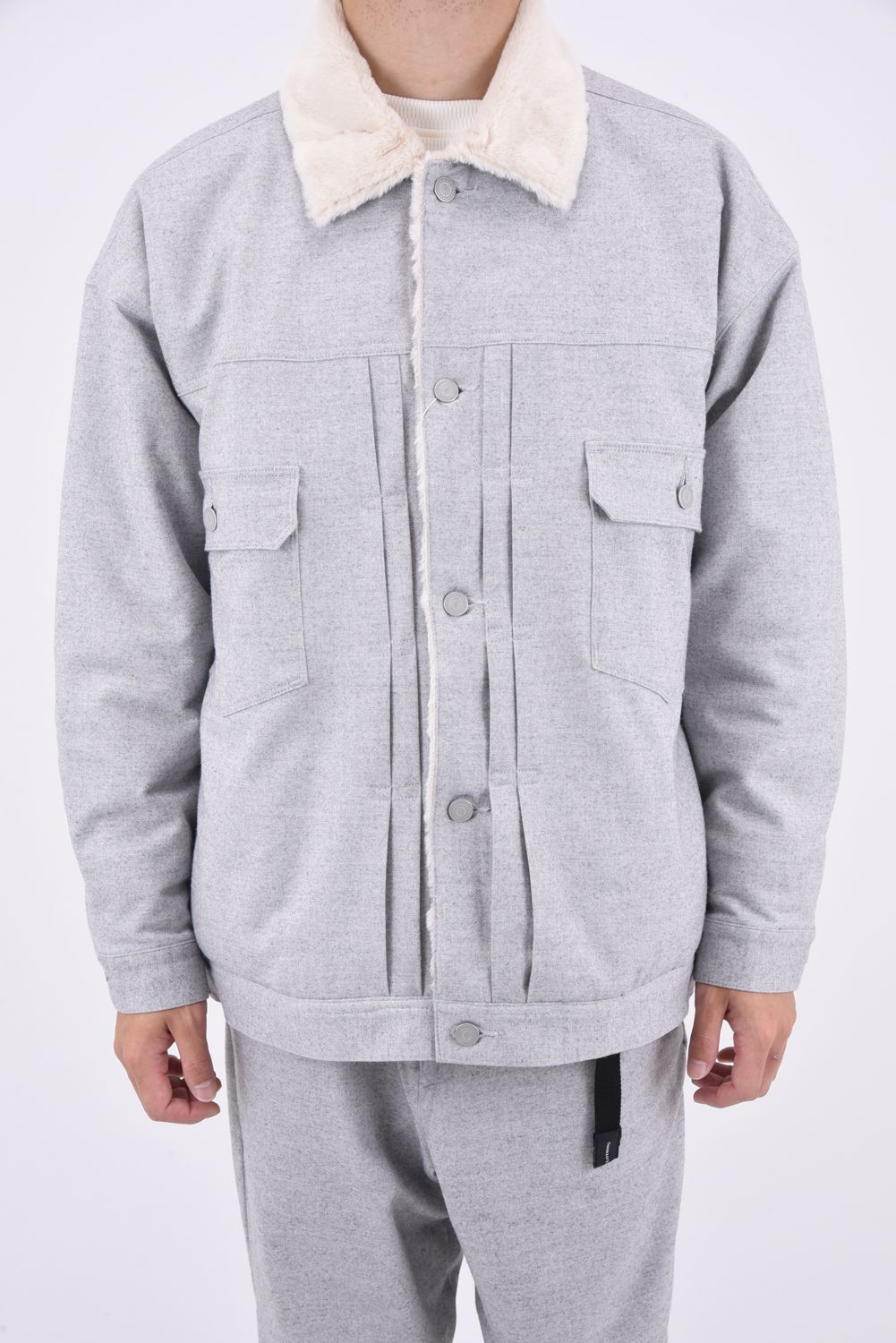 【STAFF RECOMMENDED ITEM】 FUR OVER 2ND G / オーバーサイズ エコファー Gジャン グレー