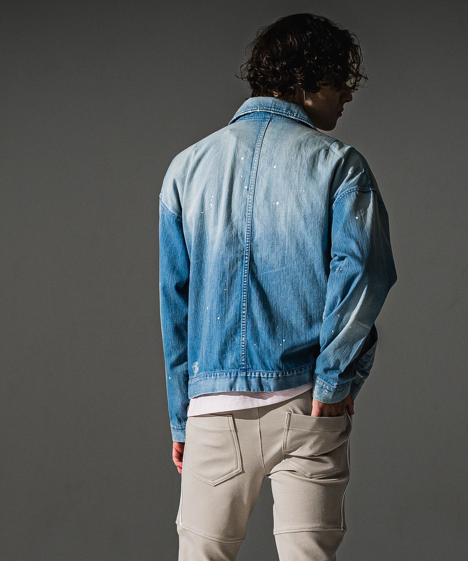 LDENIM AG flight jk / ダンガリー素材 デニムシャツジャケット (ライトインディゴ) (8月中旬入荷予定) ※オーダー締切:5月23日(土)17時