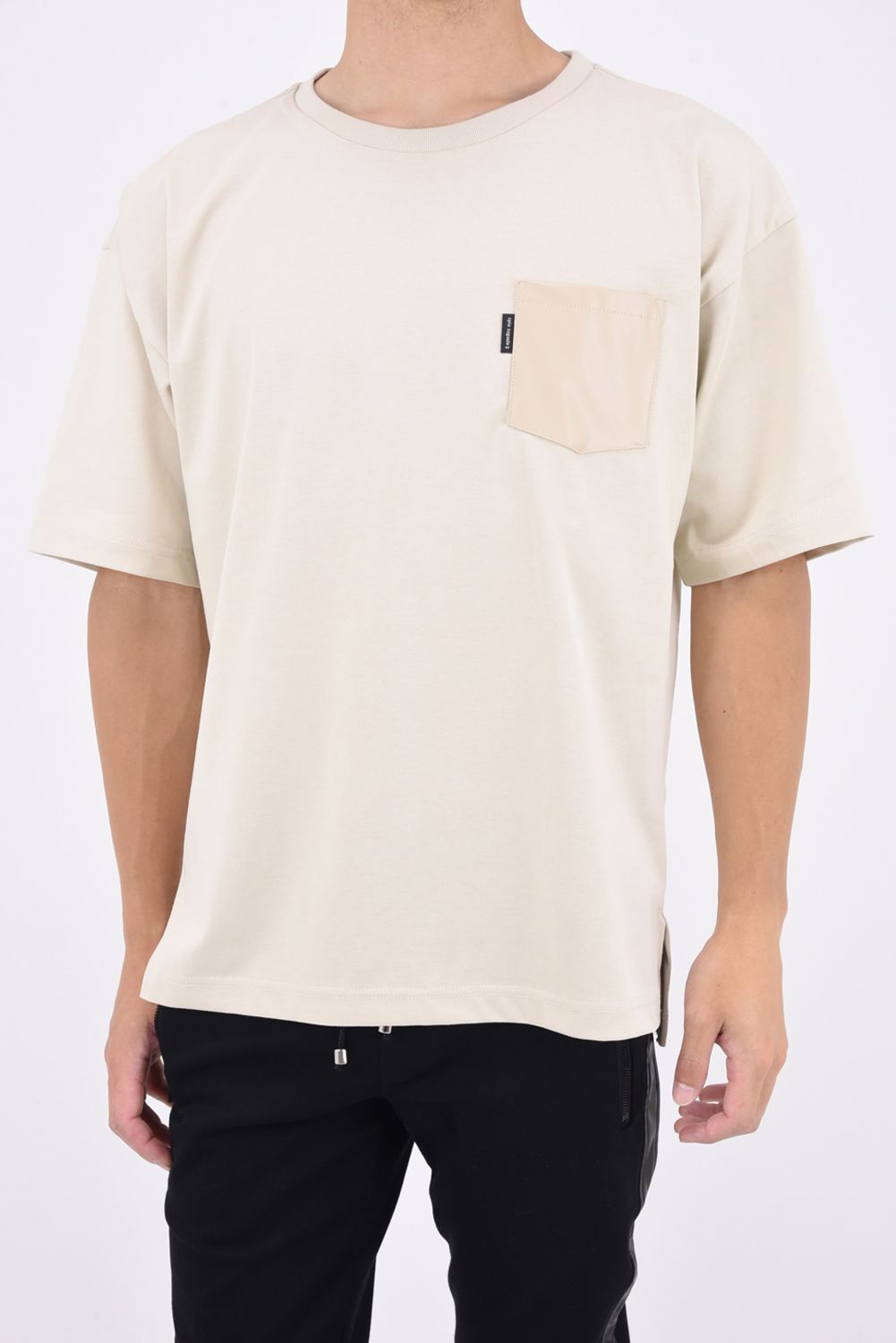 POCKET BIG T / ビッグシルエット ポケットTシャツ ライトベージュ