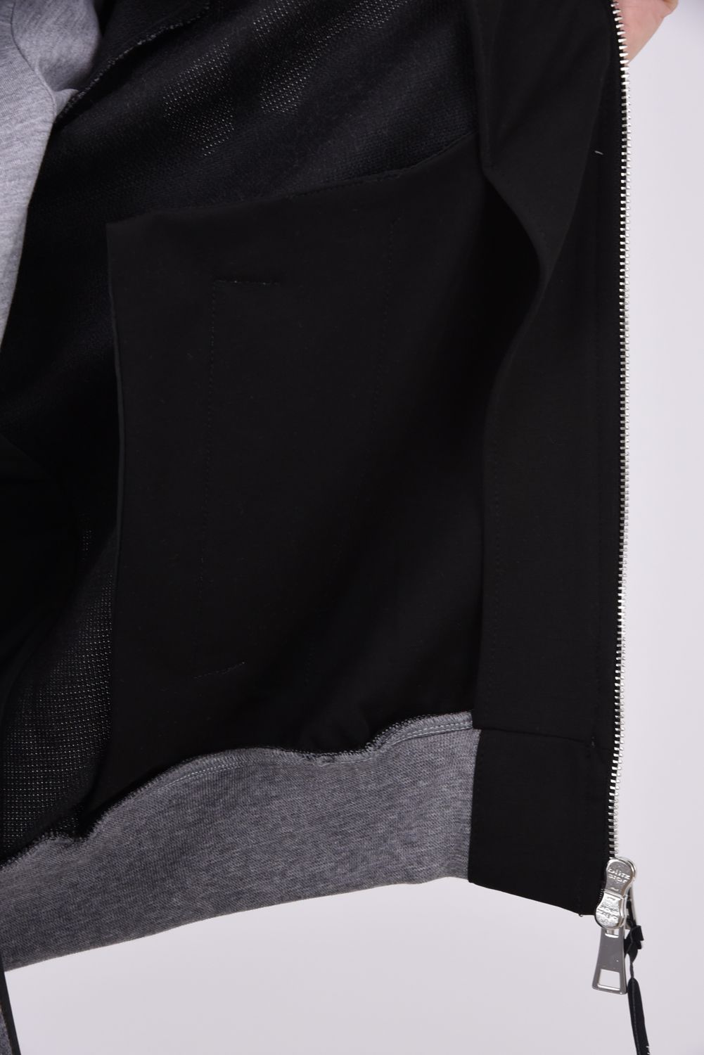 【LEON10月号掲載】【26AW】 ICON JACKET / ウール混 ツートーン ジップアップ スウェットパーカー (グレー)