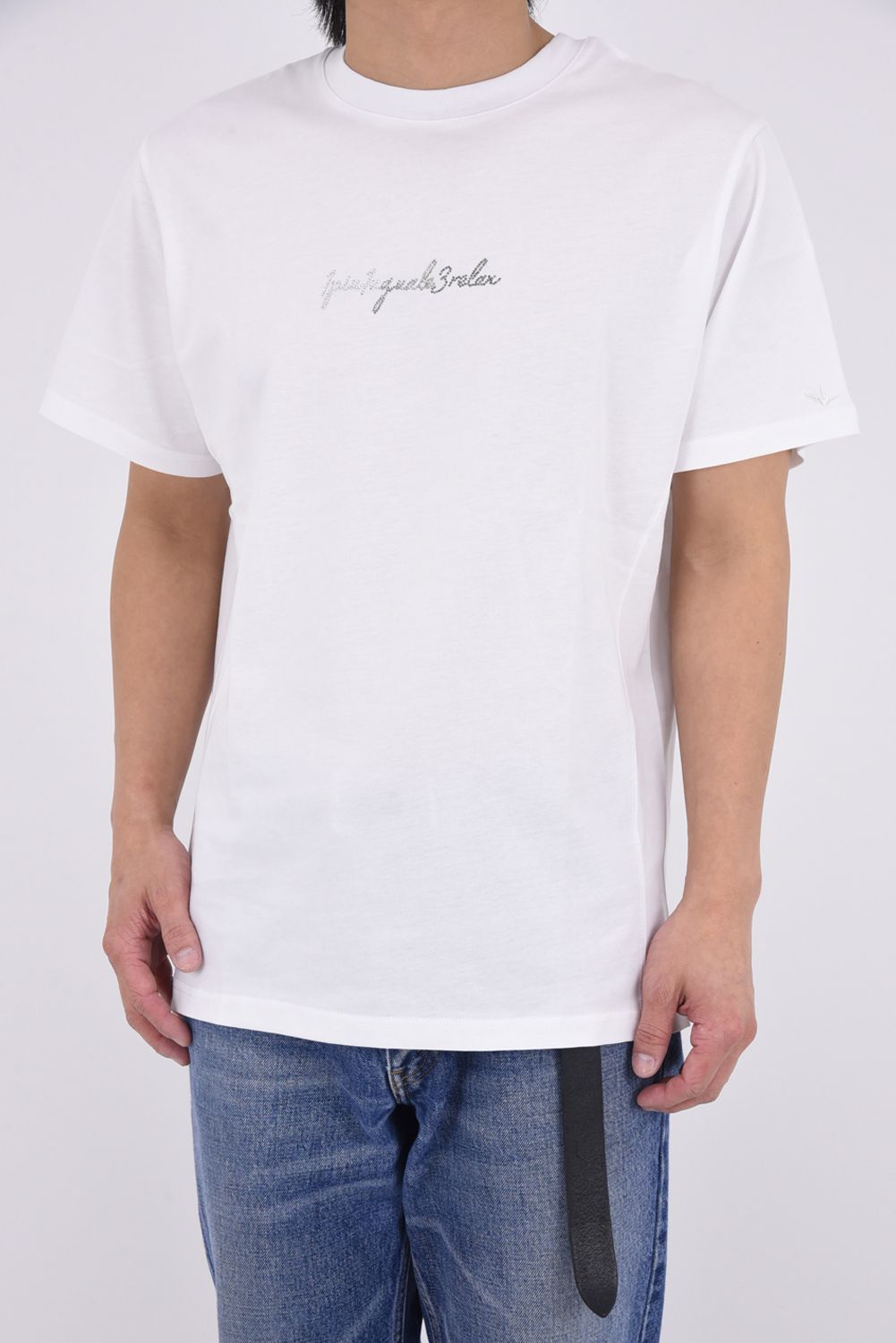 【26SS】 GRADIENT RHINESTONE T-SHIRT / グラデーション ラインストーンロゴ Tシャツ (ホワイト)