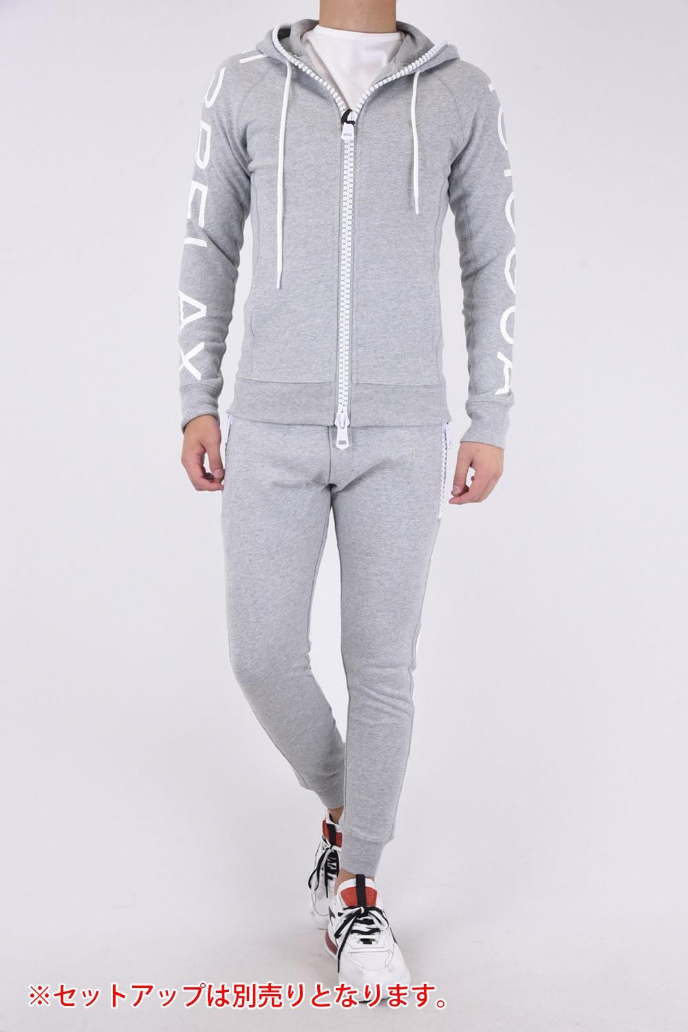 SIDE LOGO BIG ZIPPER JOGGER  / ビッグファスナー サイドロゴ スウェット パンツ グレー