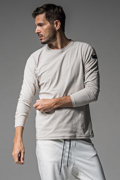 BACK PT nylon longsleave Tee / バックロゴ ナイロン ロングスリーブTシャツ グレージュ (7月中旬入荷予定)