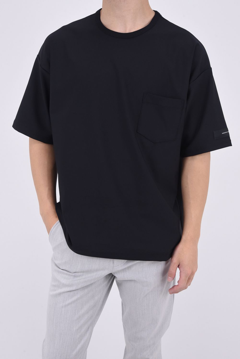 TRICOT POCKET TEE / 高機能 オーバーサイズ ポケットTシャツ ブラック