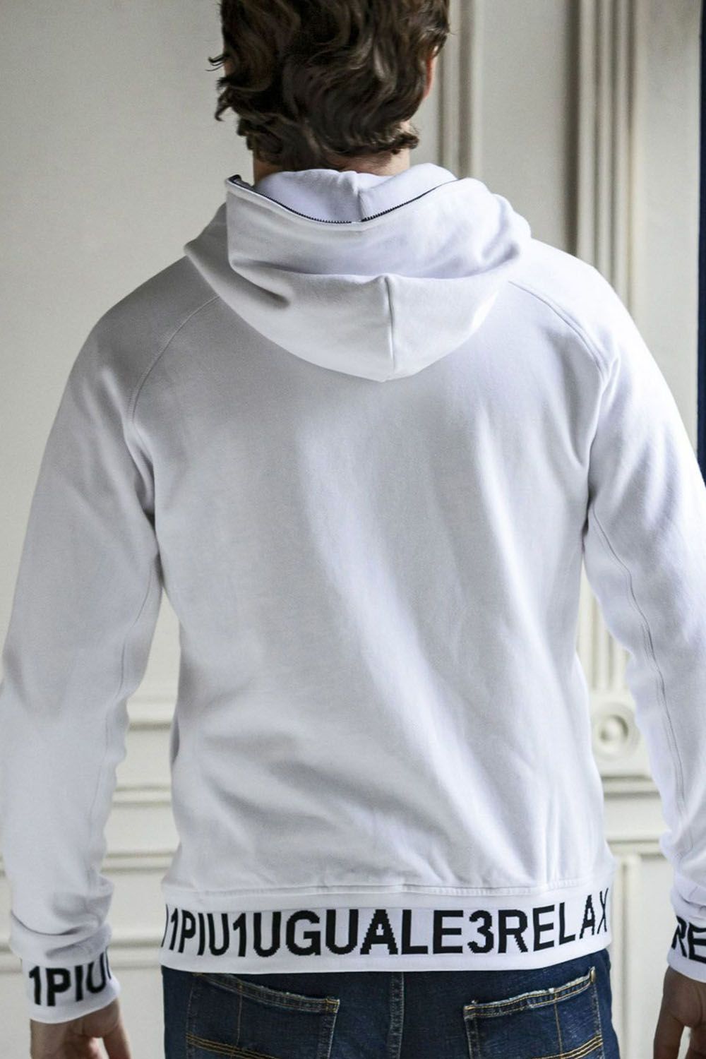 HEM LOGO HOODIE / ワイドスピンドル ロゴ スウェットパーカー (ホワイト)