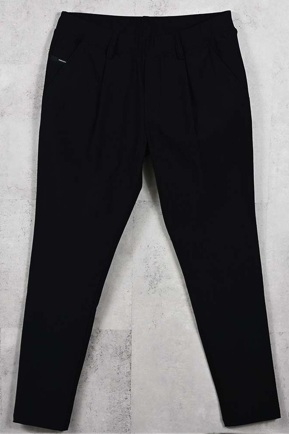 CHRIS EASY HEAT TUCK PANTS / 裏起毛 ナイロンストレッチ スラックスイージータックパンツ (ブラック) (10月末入荷予定) ※オーダー締切：9月1日(月)18:00
