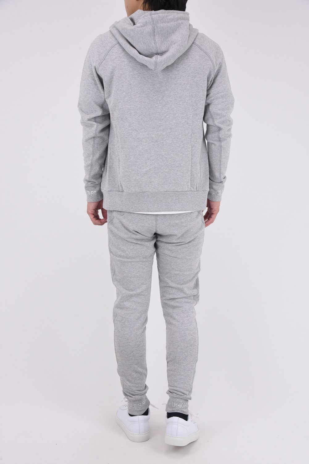 JOGGER PANTS WITH RHINESTONE CUFFS / ラインストーンヘムスウェットジョガーパンツ (グレー)